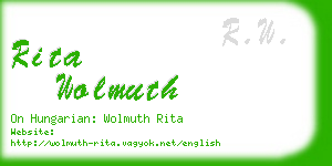 rita wolmuth business card